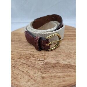 Mens Trafalgar Brown Leather /Cotton Belt Brass Buckle 38"